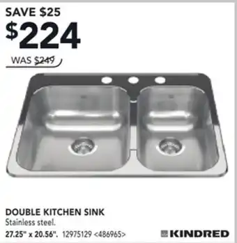 RONA KINDRED 27.25 x 20.56 DOUBLE KITCHEN SINK offer