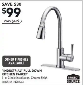 RONA PROJECT SOURCE INDUSTRIAL PULL-DOWN KITCHEN FAUCET offer