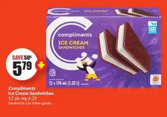 Chalo FreshCo Compliments Ice Cream Sandwiches 12 pk offer
