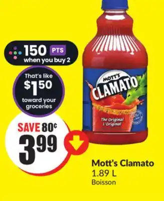 Chalo FreshCo Mott's Clamato 1.89 L offer