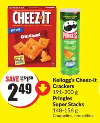 Chalo FreshCo Kellogg's Cheez-It Crackers 191-200 g Pringles Super Stacks 148-156 g offer