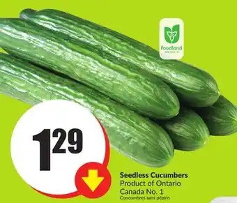 Chalo FreshCo Seedless Cucumbers Product of Ontario Canada No. 1 offer