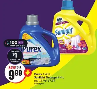 Chalo FreshCo Purex 4.43 L Sunlight Detergent 4 L offer