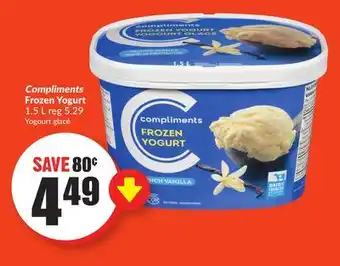 FreshCo Compliments Frozen Yogurt 1.5L offer