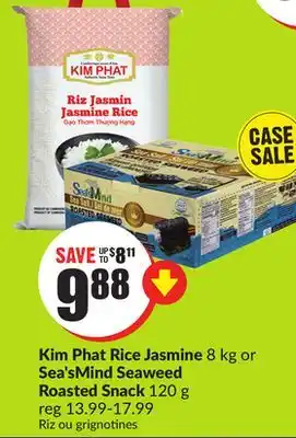 FreshCo Kim Phat Rice Jasmine 8 kg or Sea'sMind Seaweed Roasted Snack 120g offer