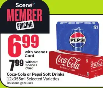 FreshCo Coca-Cola or Pepsi SoftDrinks 12x355ml Selected Varieties offer