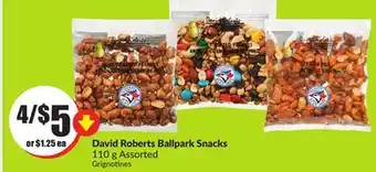 FreshCo David Roberts Ballpark Snacks 110 g Assorted / Grinoties offer