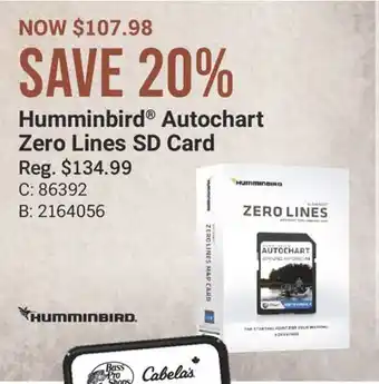 Bass Pro Humminbird Autochart Zero Lines SD Card offer
