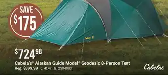 Bass Pro Cabela's Alaskan Guide Model Geodesic 8-Person Tent offer