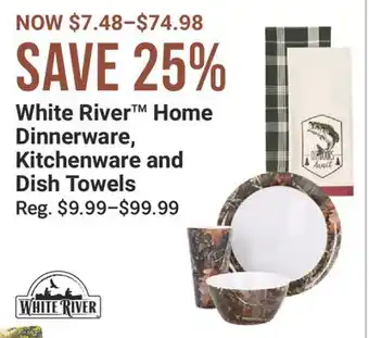 Bass Pro White River Home Dinnerware, Kitchenware and Dish Towels offer