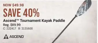 Bass Pro Ascend Tournament Kayak Paddle offer