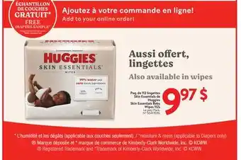 Walmart Huggies Skin Essentials Baby Wipes 112s offer