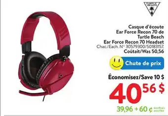 Walmart Turtle Beach Ear Force Recon 70 Headset offer