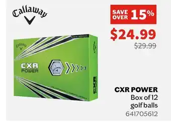 Sports Experts CALLAWAY CXR Power Box of 12 golf balls offer