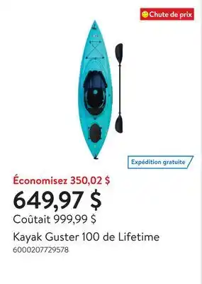 Walmart Kayak Guster 100 de Lifetime offer