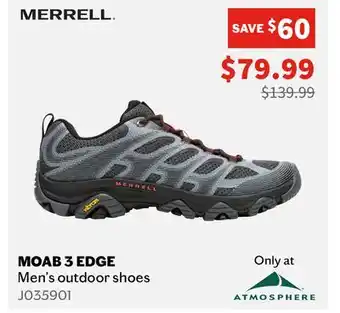 Sports Experts MERRELL Moab 3 Edge Men's outdoor shoes offer