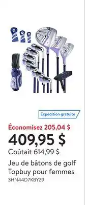 Walmart Jeu de bâtons de golf Topbuy pour femmes offer