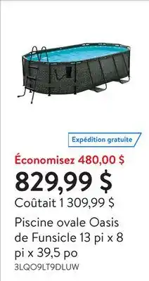 Walmart Piscine ovale Oasis de Funsicle 13 pi x 8 pi x 39,5 po offer