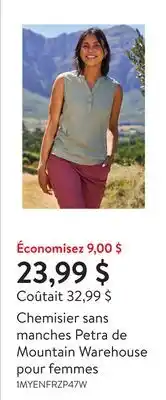 Walmart Chemisier sans manches Petra de Mountain Warehouse pour femmes offer