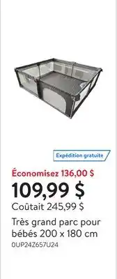 Walmart Très grand parc pour bébés 200 x 180 cm offer