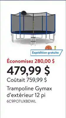 Walmart Trampoline Gymax d'extérieur 12 pi offer