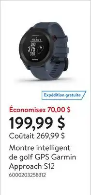 Walmart Montre intelligent de golf GPS Garmin Approach S12 offer