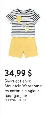 Walmart Short et t-shirt Mountain Warehouse en coton biologique pour garçons offer