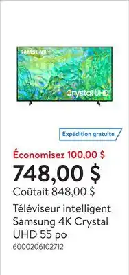 Walmart Téléviseur intelligent Samsung 4K Crystal UHD 55 po offer