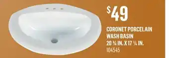 Canac CORONET PORCELAIN WASH BASIN offer