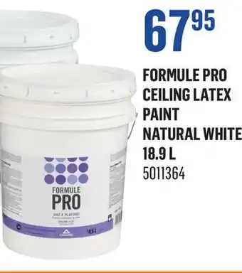 Canac FORMULE PRO CEILING LATEX PAINT NATURAL WHITE 18.9 L offer
