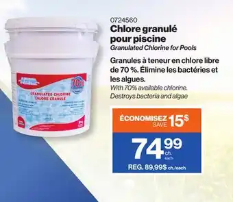 Patrick Morin Granulated Chlorine for Pools offer