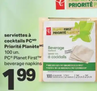 L'Intermarché SERVIETTES À COCKTAILS PRIORITÉ PLANÈTE, 100 un offer