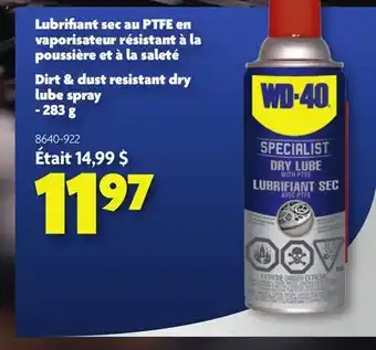 Home Hardware SPECIALIST Dirt & Dust Resistant Dry Lube PTFE Spray offer