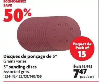 Home Hardware 5 sanding discs offer