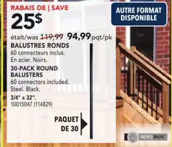 RONA NUVO IRON 30-PACK ROUND BALUSTERS offer