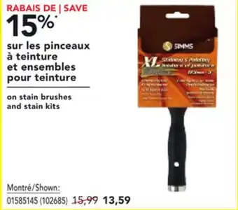 Réno Dépôt sur les pinceaux à teinture et ensembles pour teinture Simms offer