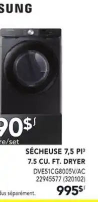 Réno Dépôt SÉCHEUSE 7,5 PI³ SAMSUNG offer