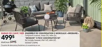 Réno Dépôt ENSEMBLE DE CONVERSATION 5 MORCEAUX BRISBANE offer