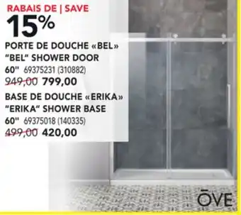 Réno Dépôt PORTE DE DOUCHE BEL BEL SHOWER DOOR 60 offer
