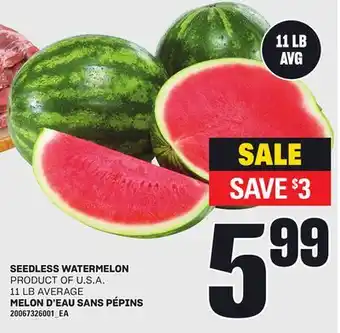 Independent Grocer SEEDLESS WATERMELON, 11 LB AVERAGE offer