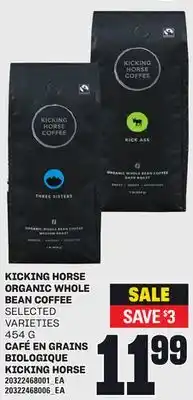 Independent Grocer KICKING HORSE ORGANIC WHOLE BEAN COFFEE, 454 G offer