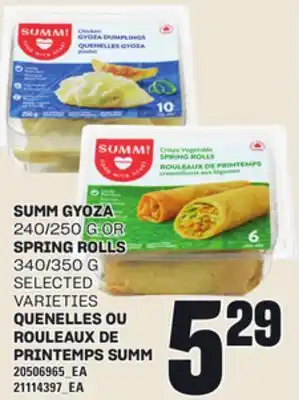 Independent Grocer SUMM GYOZA 240/250 G OR SPRING ROLLS 340/350 G offer