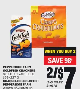 Independent Grocer PEPPERIDGE FARM GOLDFISH CRACKERS, 156-227 G offer