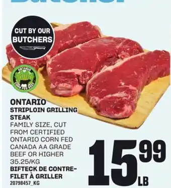 Independent Grocer STRIPLOIN GRILLING STEAK offer