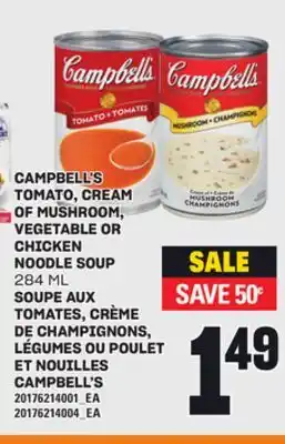 Independent Grocer CAMPBELL'S TOMATO, CREAM OF MUSHROOM, VEGETABLE OR CHICKEN NOODLE SOUP, 284 ML offer