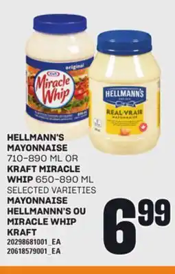 Independent Grocer HELLMANN'S MAYONNAISE, 710-890 ML OR KRAFT MIRACLE, 650-890 ML offer