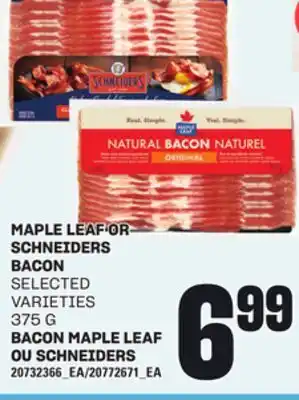 Independent Grocer MAPLE LEAF OR SCHNEIDERS BACON, 375 G offer