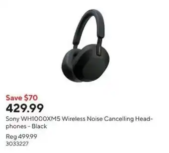 Staples Sony WH1000XM5 Wireless Noise Cancelling Headphones Black offer