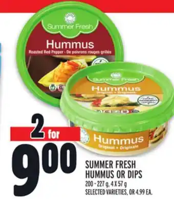 Metro SUMMER FRESH HUMMUS OR DIPS offer