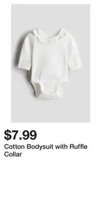 H&M Cotton Bodysuit with Ruffle Collar offer